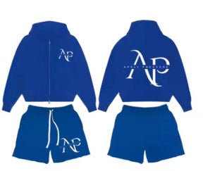 BLUE HOODIE AND SHORT SET